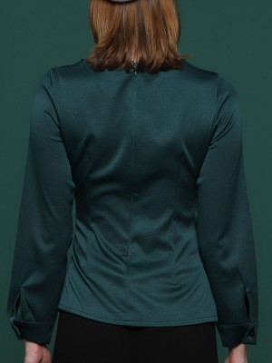 Side Runced Long Sleeves Top