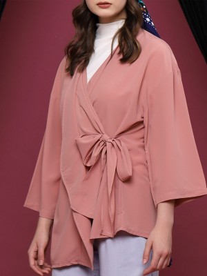 Side-Tie Kimono Layer Long Sleeveless Top