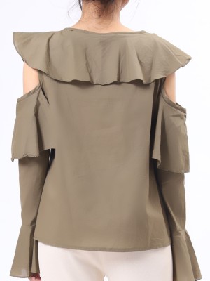 Cold Shoulder Ruffles Top