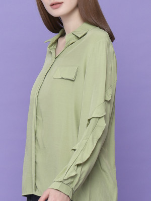 Frilled Long Sleeves Top