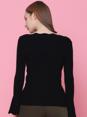 Bell Long Sleeves Boat Neck Top