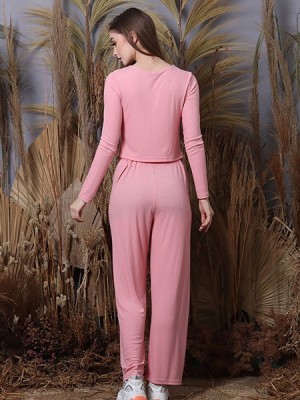 Cottage Core 2 Pcs Set Crop Top With Pants 