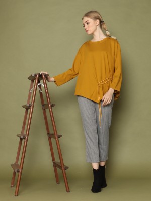 Symetric Side Runched L/slv Top