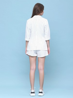 2PCS Set Stripes blazer and short