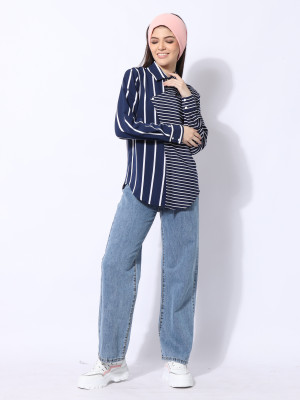 Stripes Combi Overlap Shirt