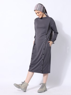 Ramadhan Moon Sides Buttoon Maxi Dress