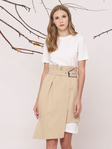 2-Pieces Set Dress With Wrap Skirt