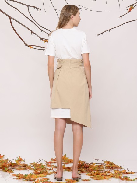 2-Pieces Set Dress With Wrap Skirt