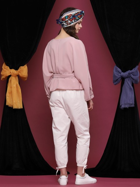 Waist-Tie Long Sleeveless Top