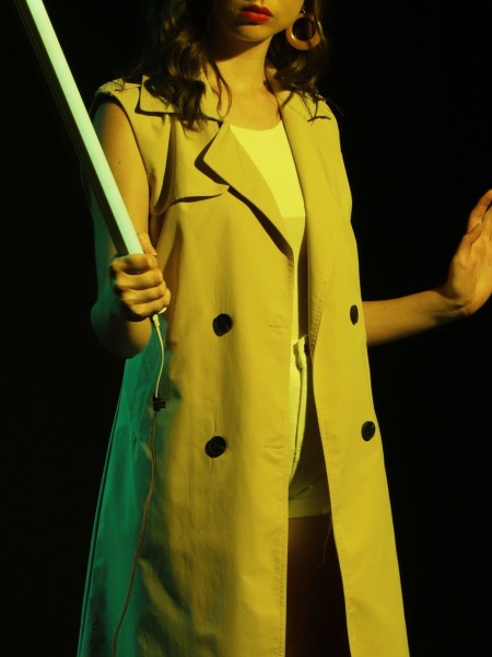 Double Breasted Sleeveless Dress With Belt