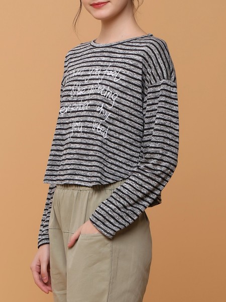 PT Stripes with words tee