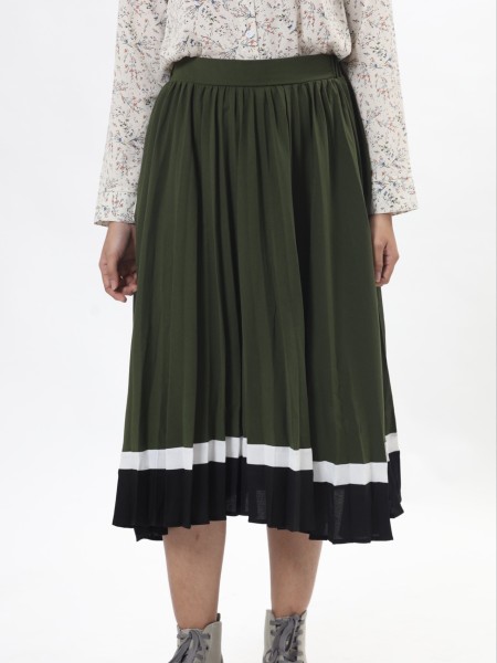 C-Bt Leb 3 Tones Pleated Skirt
