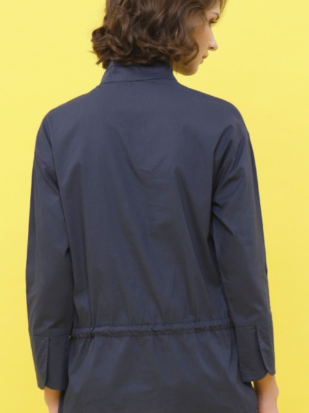 Waist-Pull Long Sleeveless High Neck Top