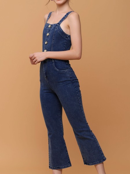 Washed Denim Jumpsuit