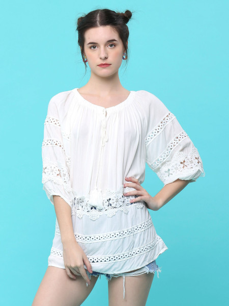 Off Shoulder Embroidered Top
