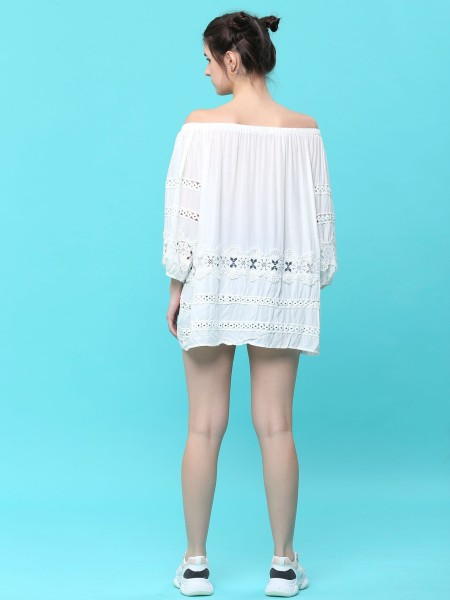 Off Shoulder Embroidered Top