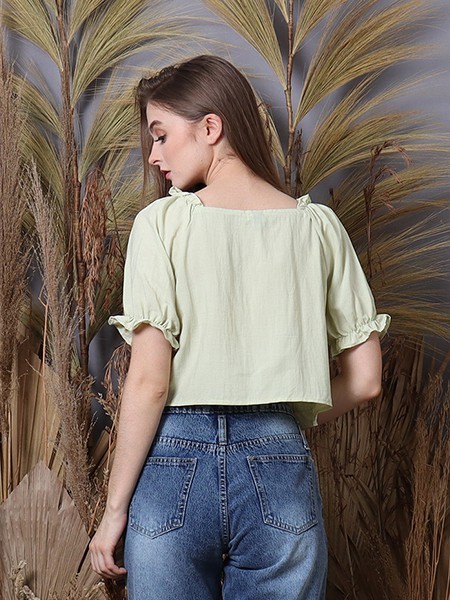Cottage Core Neckline Pinched Top 