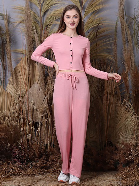 Cottage Core 2 Pcs Set Crop Top With Pants 