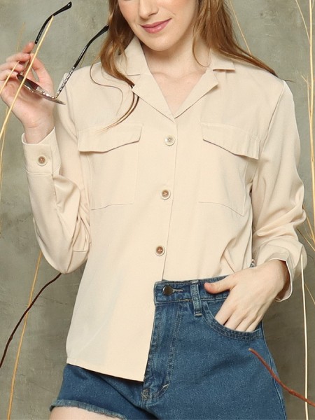 Double big pockets L/Slv shirt