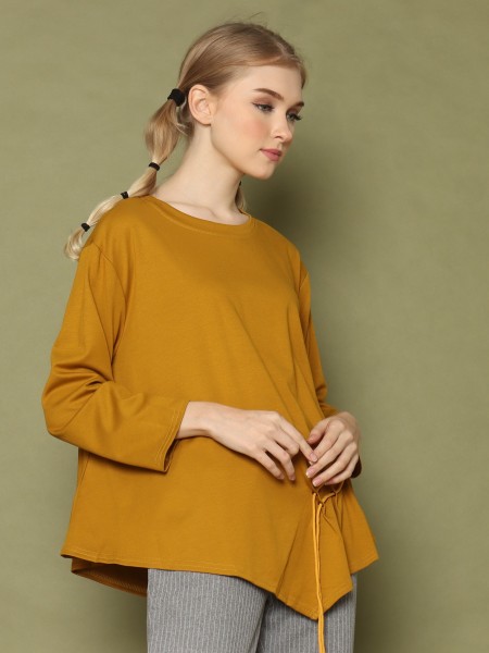 Symetric Side Runched L/slv Top