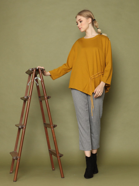 Symetric Side Runched L/slv Top
