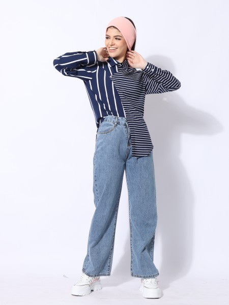 Stripes Combi Overlap Shirt