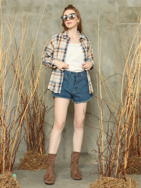 L/Sleeve checkered shirt