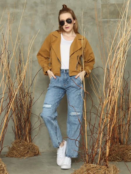 Wrist-toe crop racer jacket