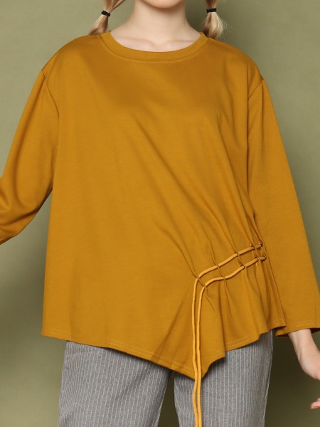 Symetric Side Runched L/slv Top