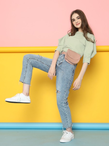 RC Slashed Washed Denim