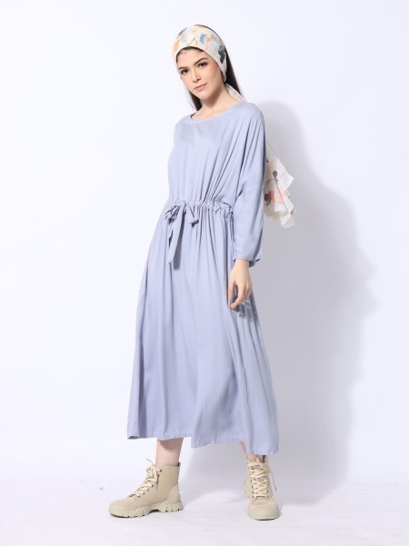 Waist Drawstring Maxi Dress