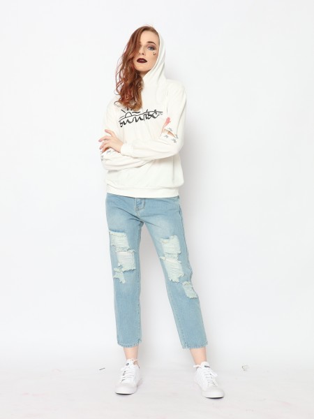 TM SUNRISE ELBOW HOLE HOODIE TOP