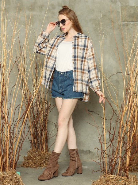 L/Sleeve checkered shirt