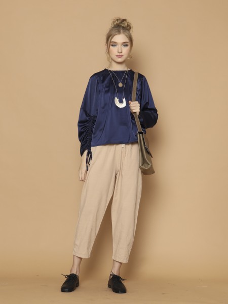 Pull Up Drawstring sleeves Top