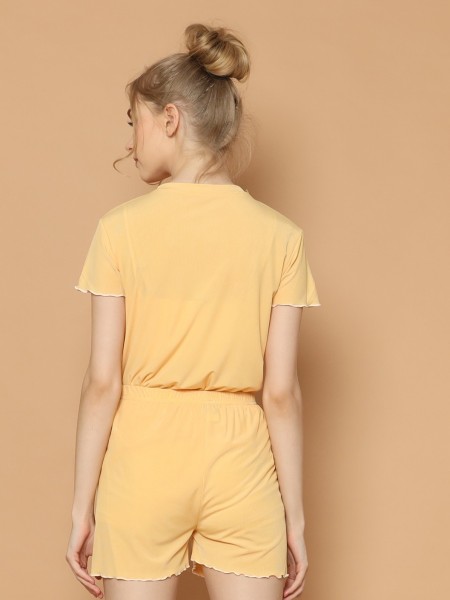 2Pcs Set Twist Finishing Tee And short