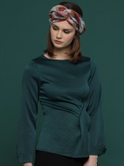 Side Runced Long Sleeves Top