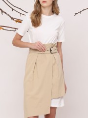 2-Pieces Set Dress With Wrap Skirt