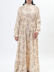 D-Sl Leb Flower Print Mini Pleats Midi Dress