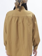 Long Collar Puff Long Sleeves Shirt