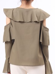 Cold Shoulder Ruffles Top