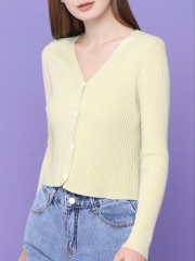 V-Neck Knitted Crop Top