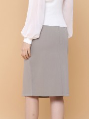 Side Split Button Up Midi Slim Skirt