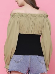 Two Tones Sabrina L/Slv Top