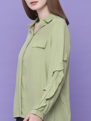 Frilled Long Sleeves Top