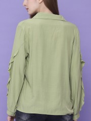 Frilled Long Sleeves Top