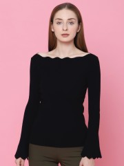 Bell Long Sleeves Boat Neck Top