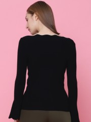 Bell Long Sleeves Boat Neck Top