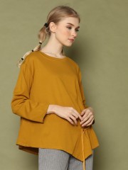 Symetric Side Runched L/slv Top