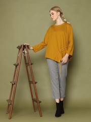 Symetric Side Runched L/slv Top