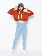 TM CROP HOODIE COOL GIRAFFE SWEATER 